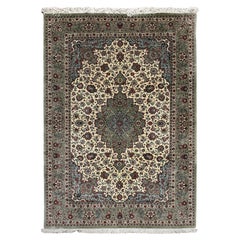 5X7 Fine Vintage Persian Silk Ghom Tehran Rug Exceptional Tapestry 132cm x 201cm