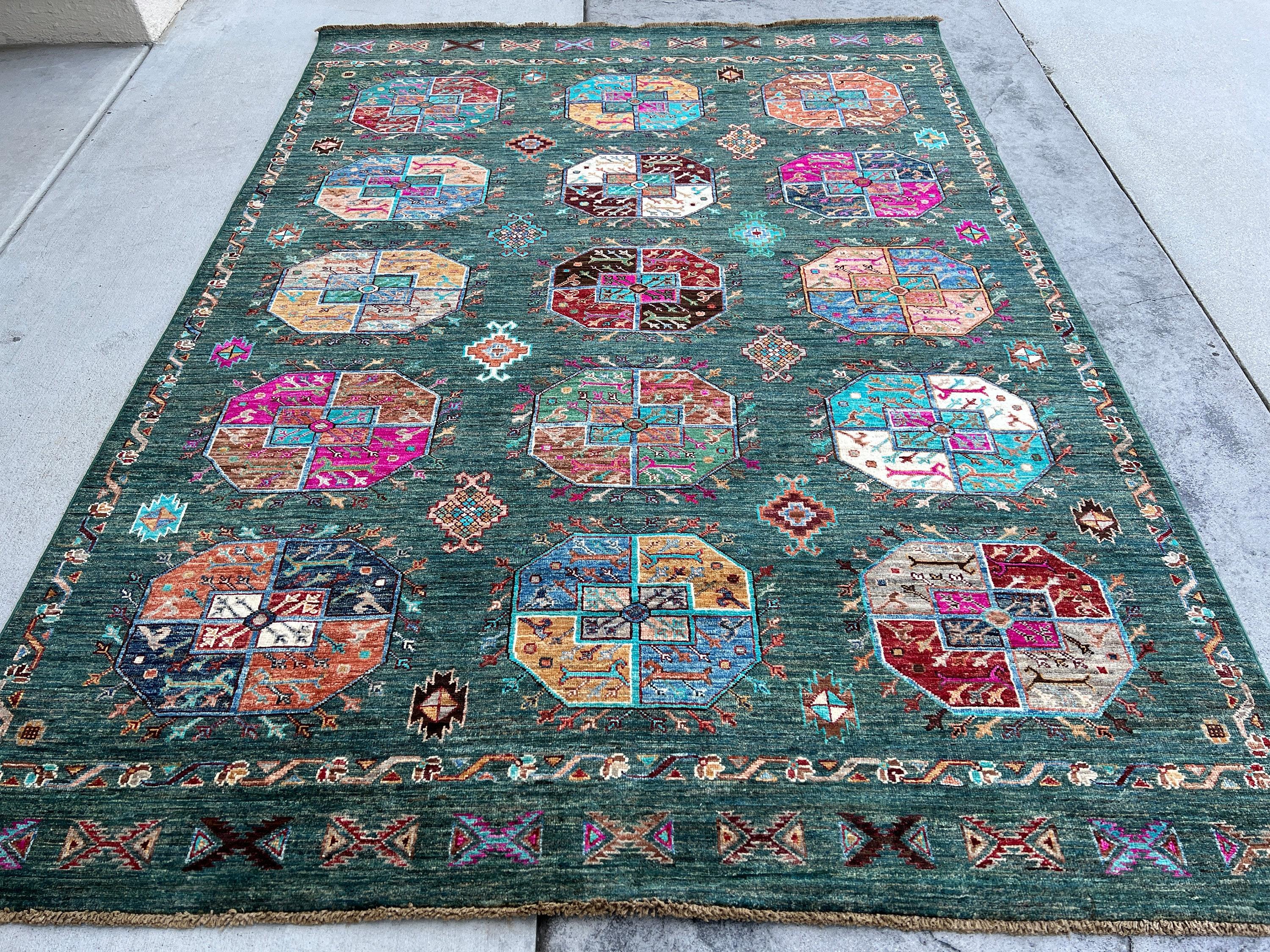 5x7 Hand-Knotted Afghan Rug Premium Hand-Spun Afghan Wool Fair Trade In New Condition For Sale In San Marcos, CA