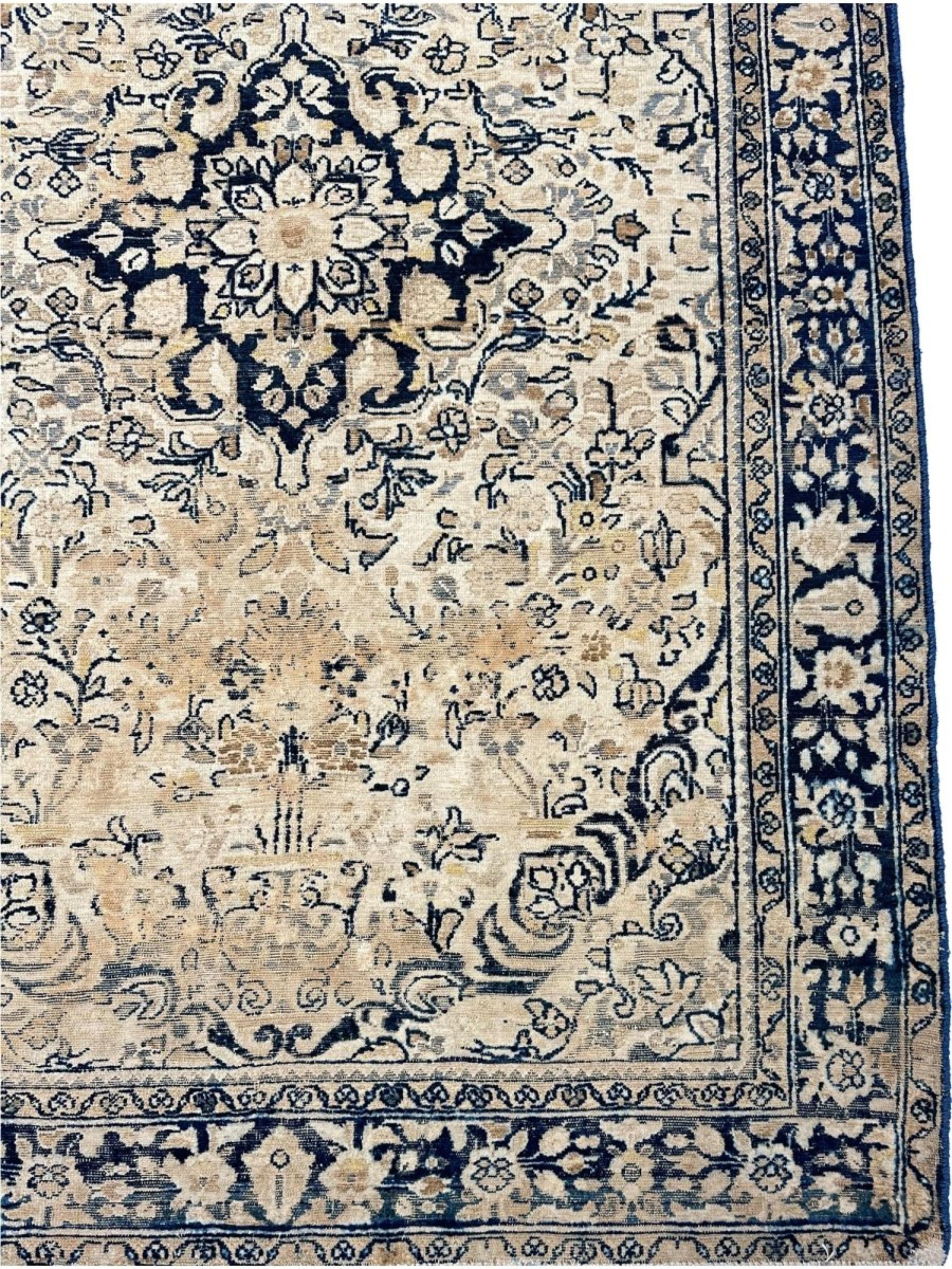 Persiano Tappeto 5x7 annodato a mano con motivo Tabriz antico in vendita