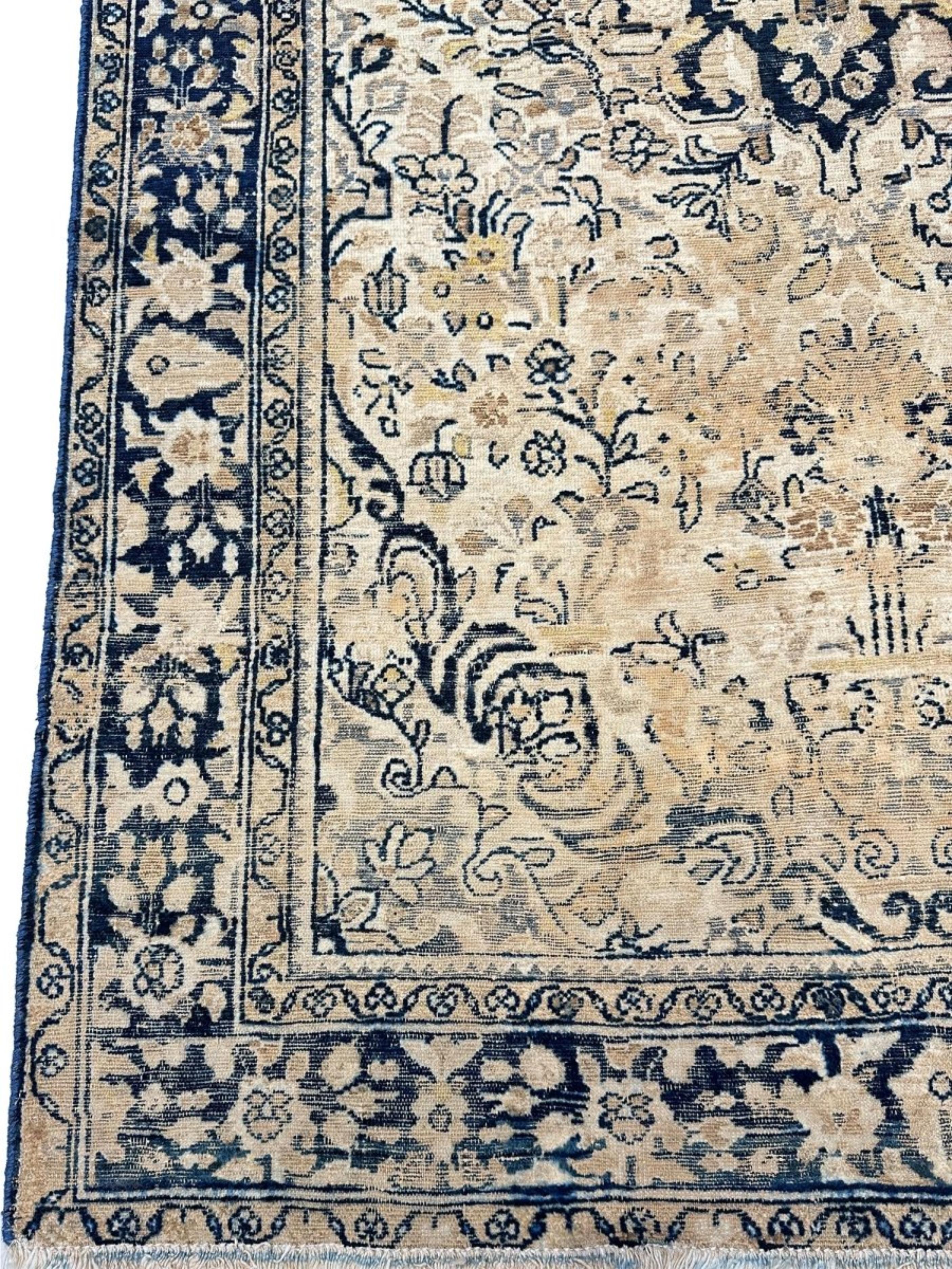 Tappeto 5x7 annodato a mano con motivo Tabriz antico In condizioni buone in vendita a Dallas, TX