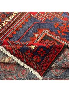 5x7 Hand Knotted Old Hamedan Area Rug Wool Carpet Medallion Design