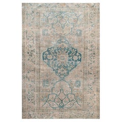 5x7 Hand Knotted Old Malayer Area Rug, Wool Carpet Geometric Design