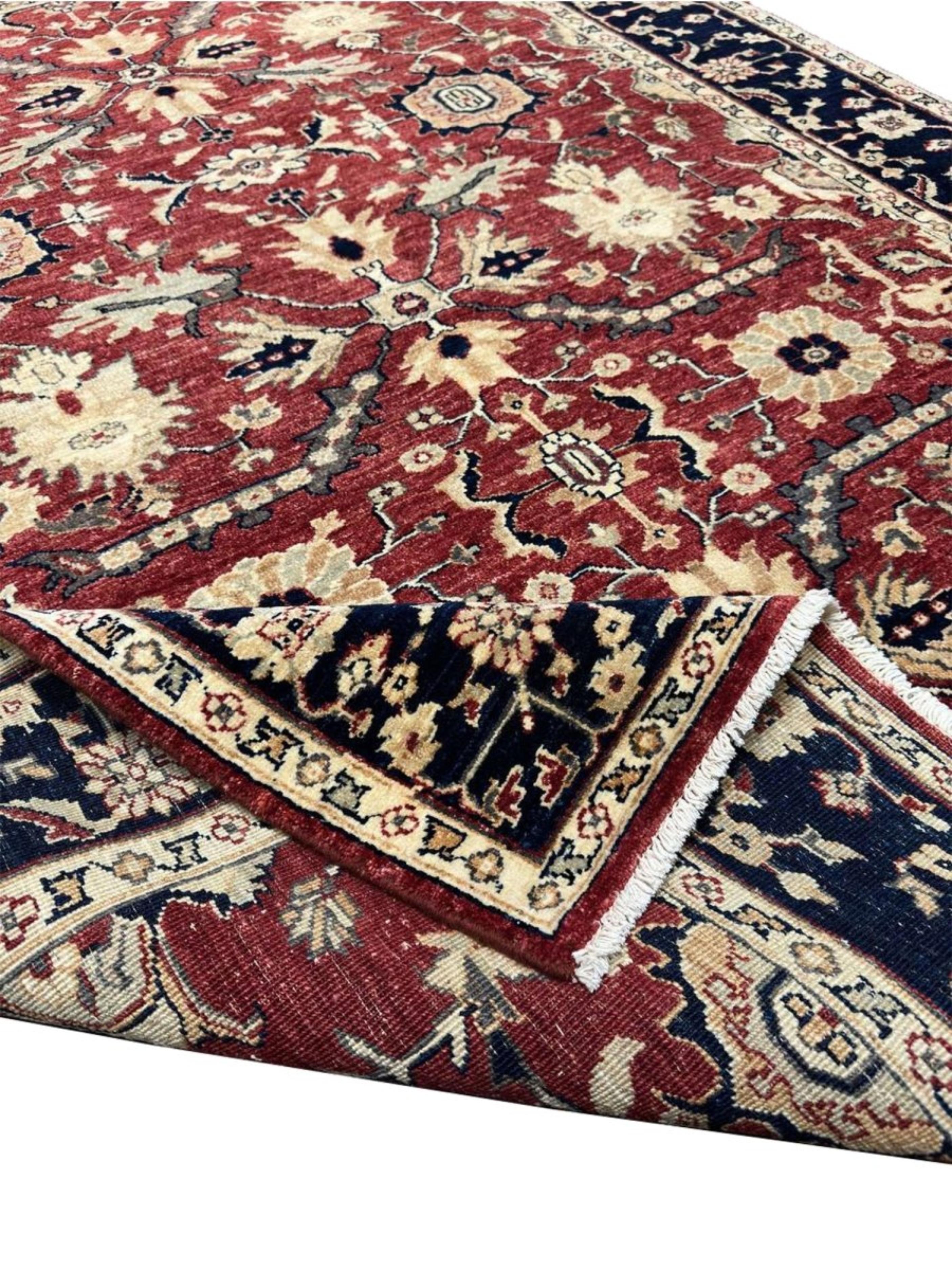 5x7 Noué à la main Pakistanais avec le style Heriz en vente 5