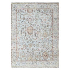 5'x7' Light Gray Ziegler Mahal Design Hand Knotted Pure Wool Oriental Rug