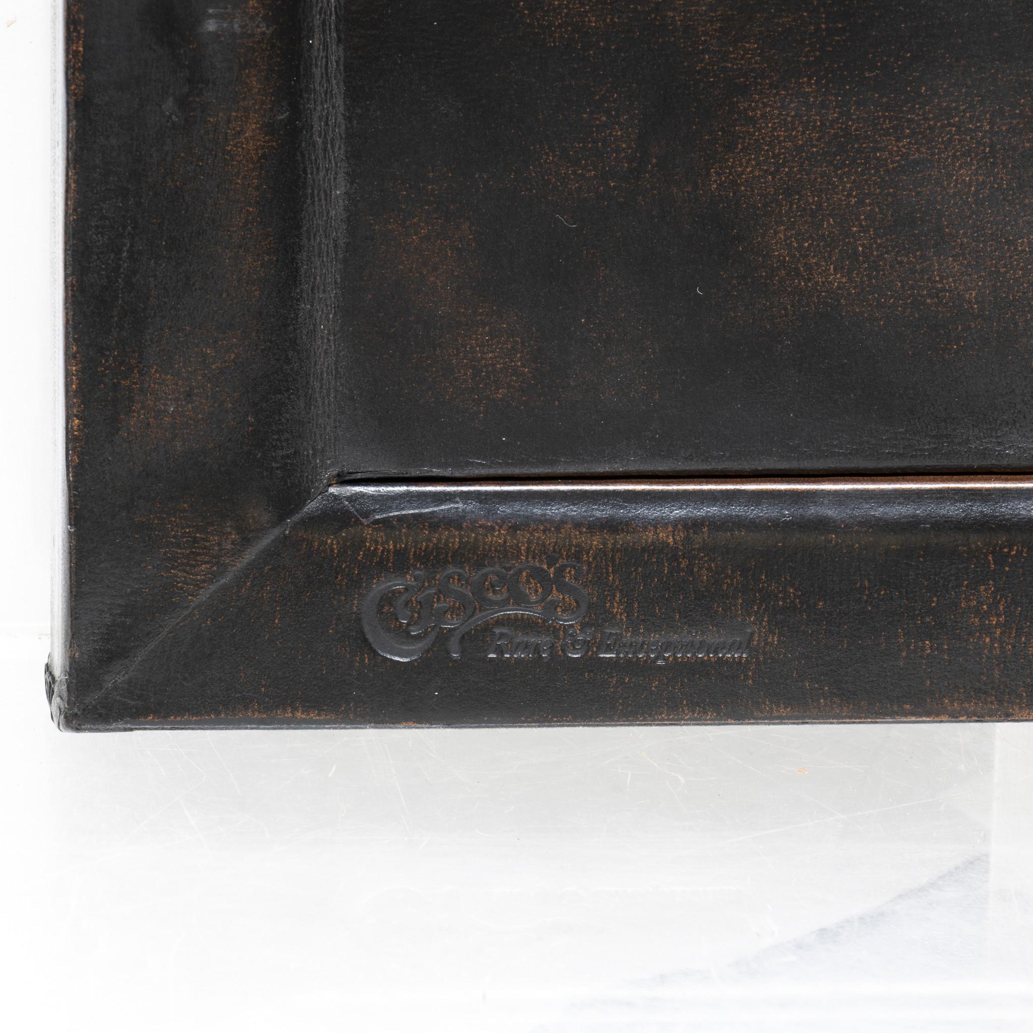Cadre de table 5x7 moyen en cuir brun et noir - The Artisan en vente 5