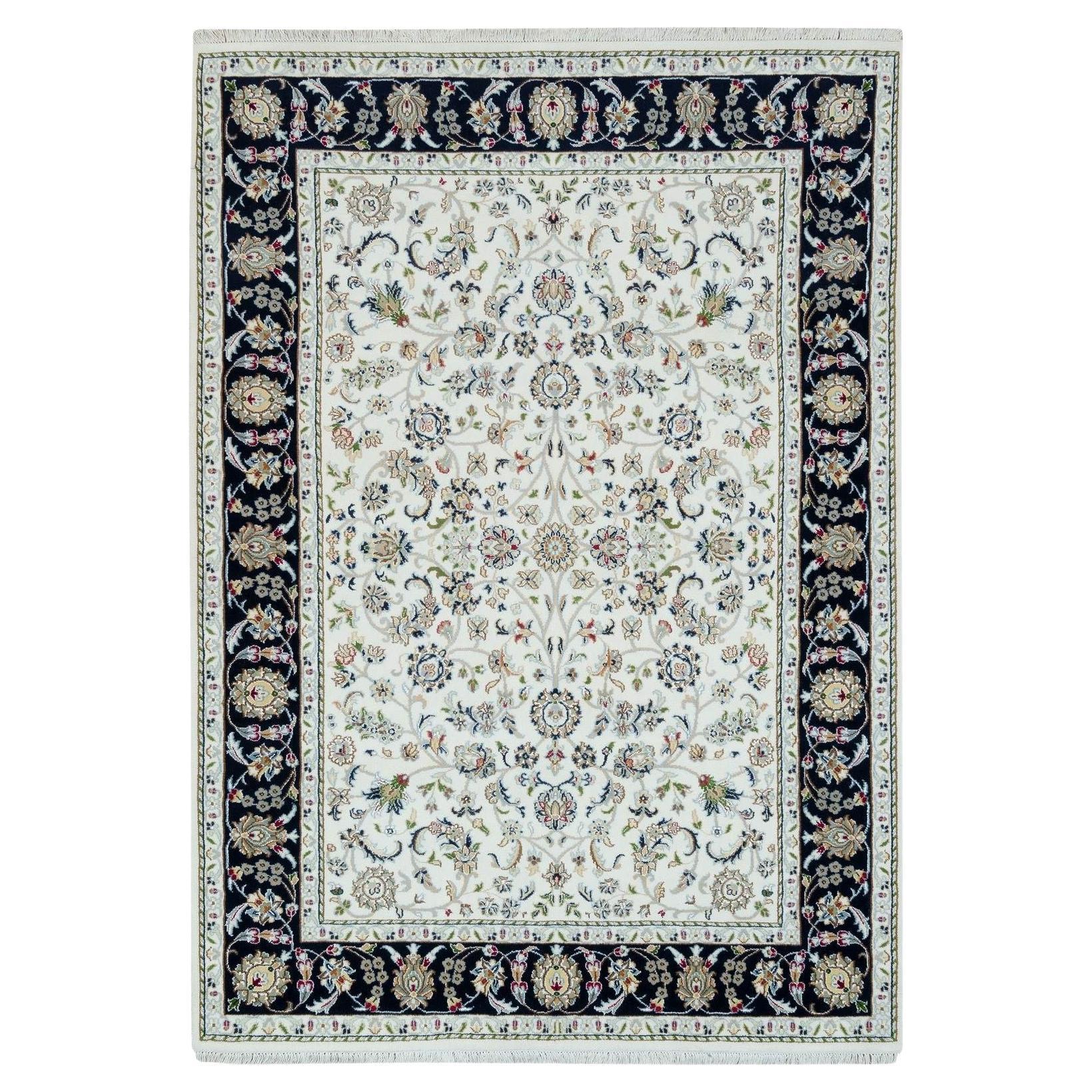 5
x7
 Powder White, Nain Design, 250 KPSI, Laine douce, Tapis noué à la main