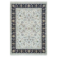 5
x7
 Powder White, Nain Design, 250 KPSI, Laine douce, Tapis noué à la main