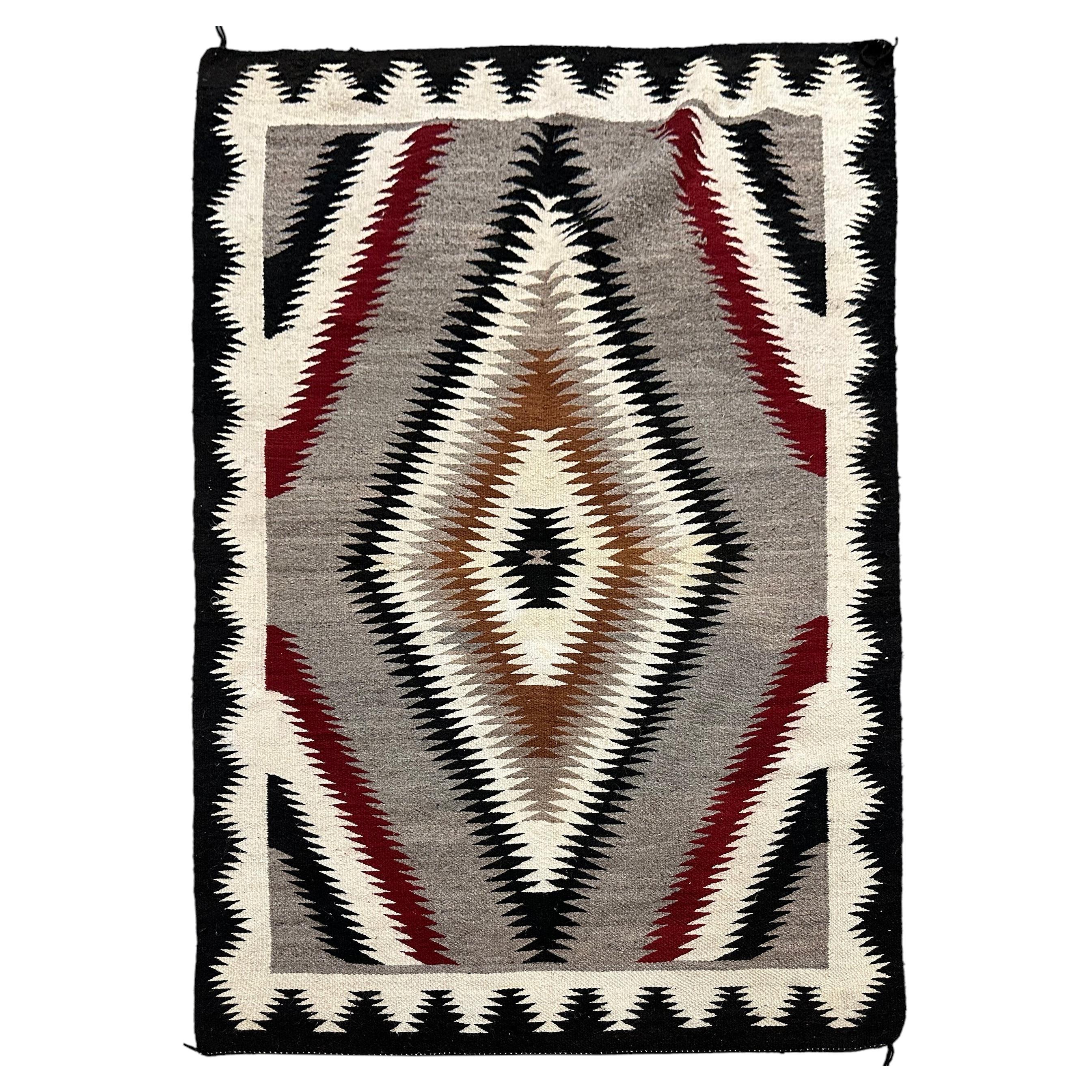 5x7 Vintage Navajo Eye Dazzler Handwoven Wool Rug Gray Southwestern 148cmx198cm