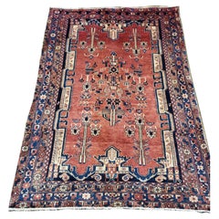 5'x7' Antique Sirjan / Afshar - Persian Rug - Rust