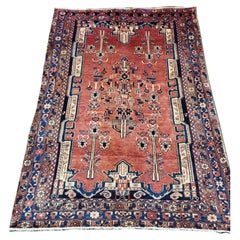 5'x7' Antique Sirjan / Afshar - Persian Rug - Rust