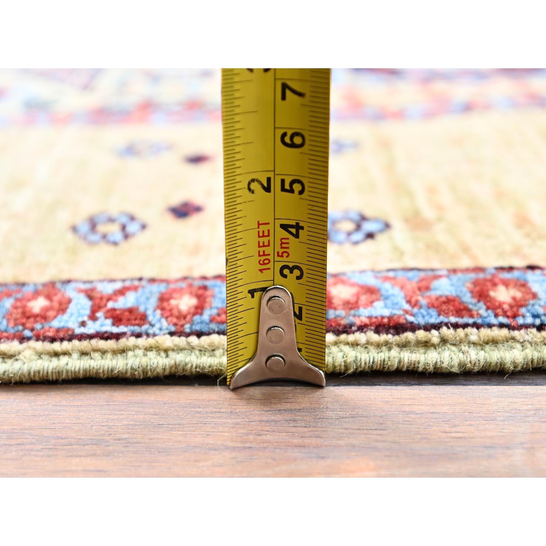 5'x7' Weißer, handgeknüpfter, natürlicher Wollteppich, Mamluk-Design, Orientteppich im Zustand „Neu“ im Angebot in Carlstadt, NJ