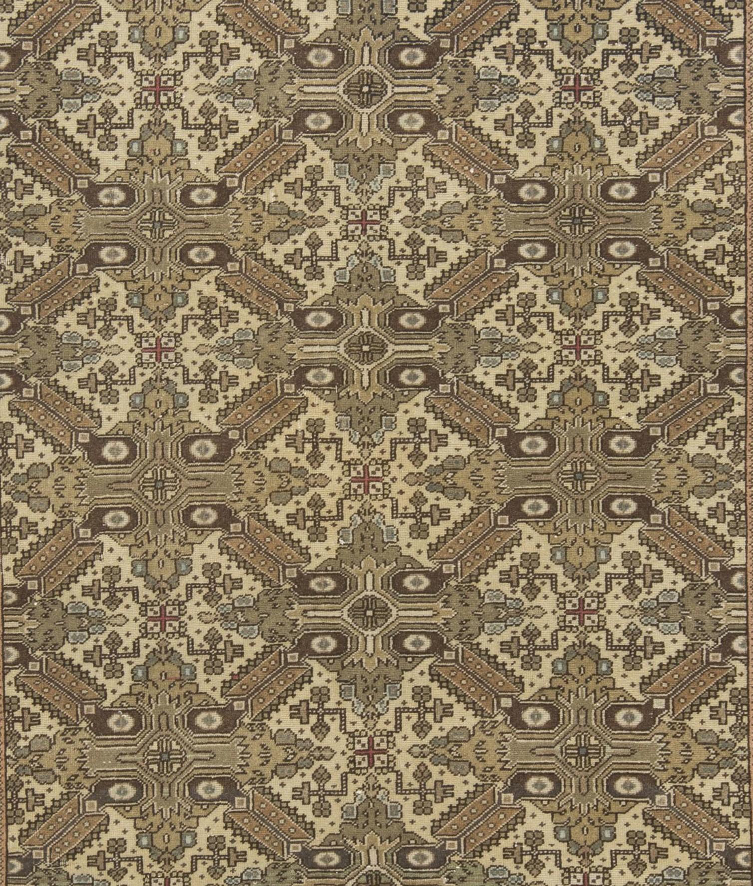 Alfombra de Anatolia Oushak Vintage, hecha a mano, de 5x7,2 pies, revestimiento de lana para el suelo Turco en venta
