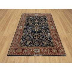 5'x7'2" Polo Blue All Wool Antiquities Fine Heriz Re-Creation Rugs noué à la main