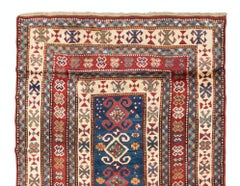 5x7.7 Ft A Superbe Tapis Kazak Caucasien Ancien en Excellent Etat d'Origine