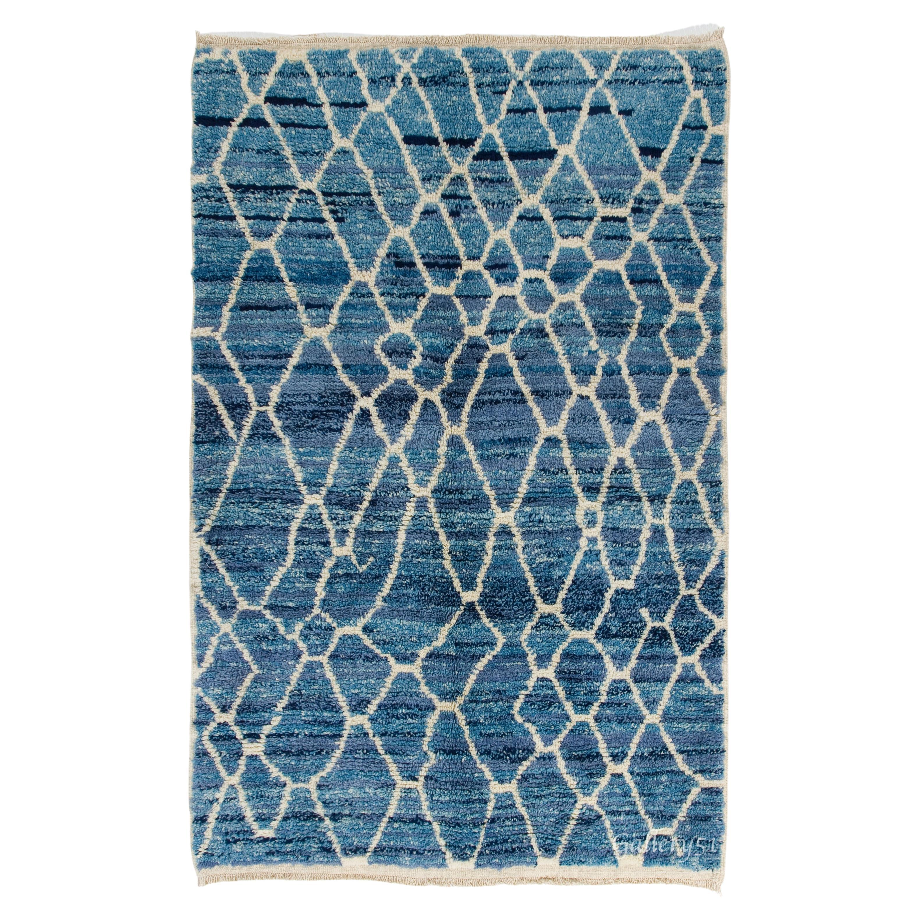 Moroccan Rug in Light Blue and Ivory Colors at 1stDibs light blue
