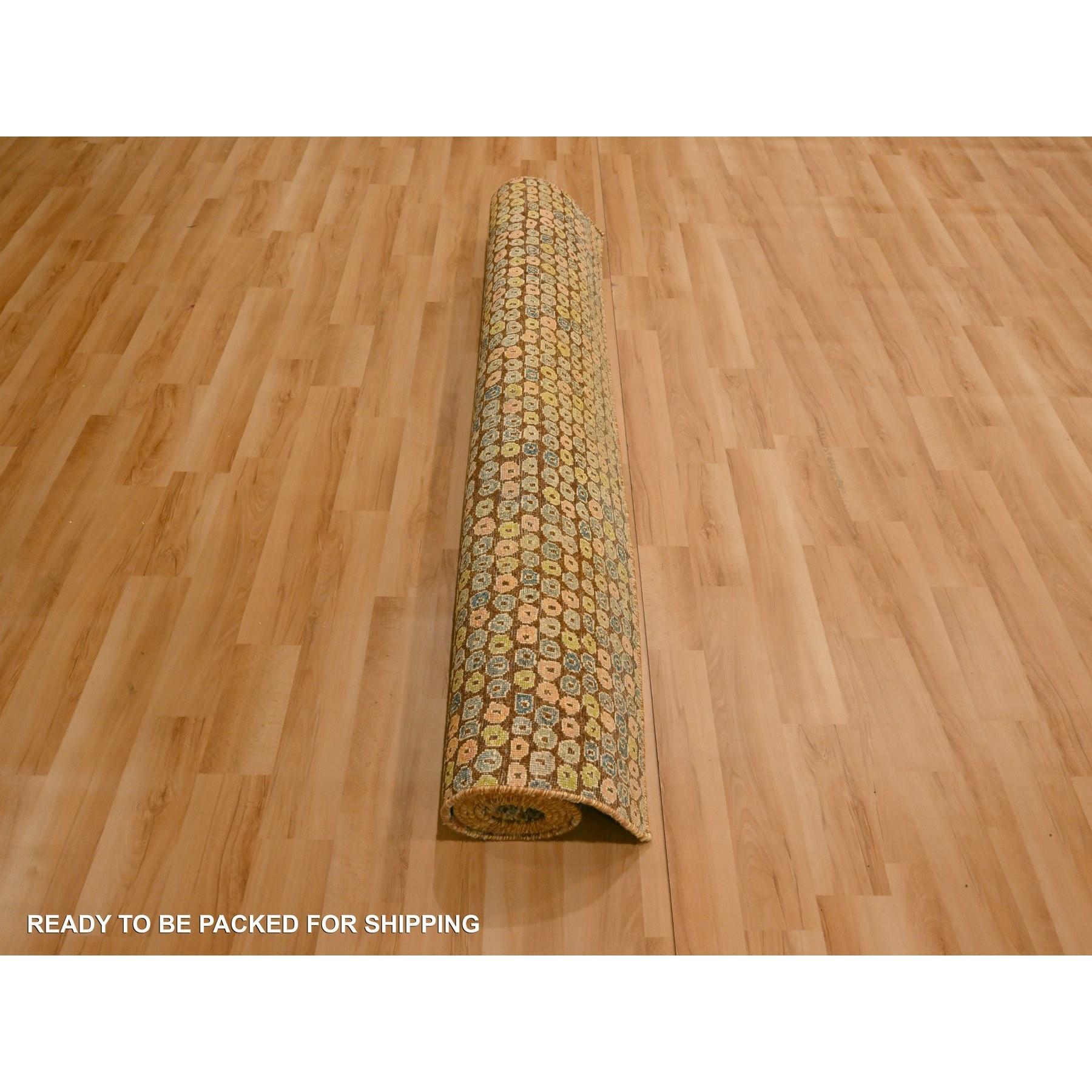 Alfombra Oriental Anudada a Mano de Lana y Seda Amarillo Dorado THE BUTTONS 5'x7'7 en Nuevo estado para la venta en Carlstadt, NJ