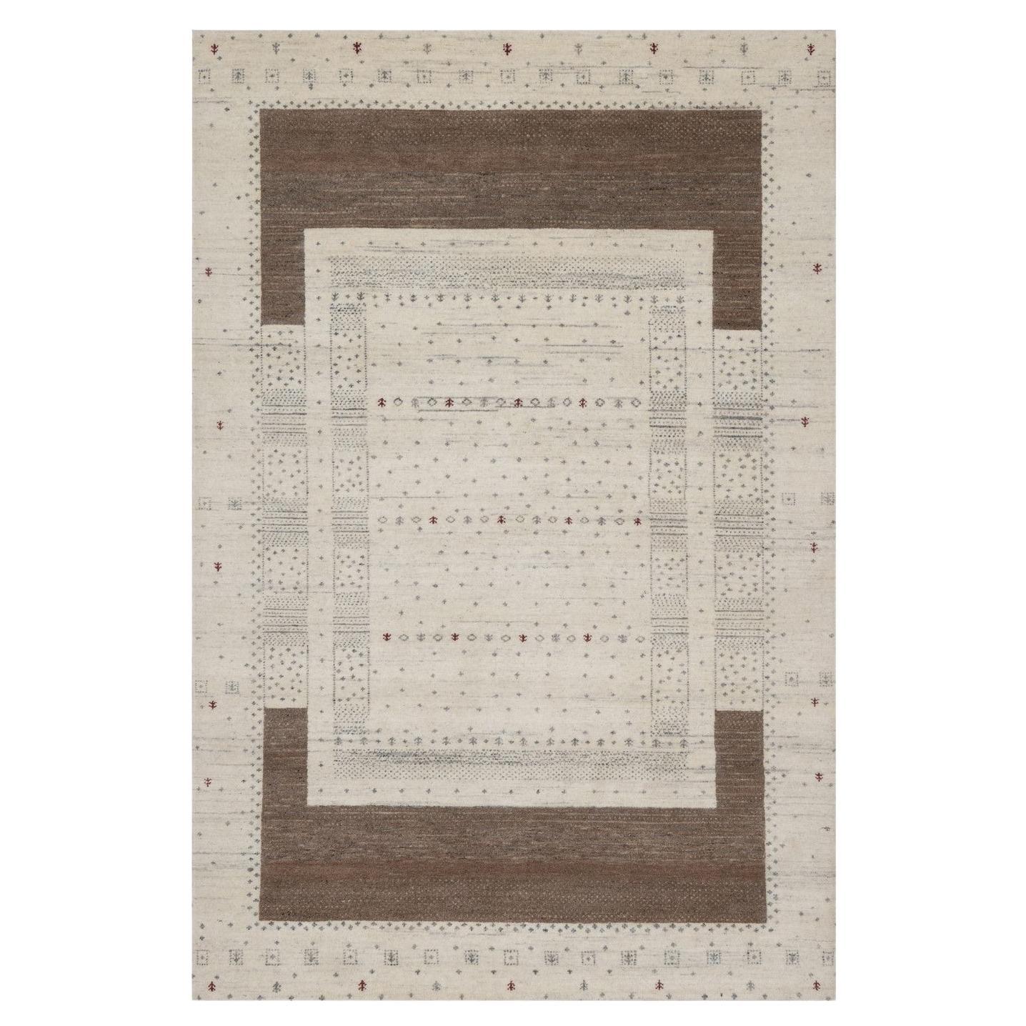 5
x8
Chiffon Weiß Modernes Design Lori Buft Gabbeh Handgeknüpfter Wollteppich