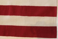 5x8 Coral Flat Weave Wool Stars Stripes Motif Geometric Modern Carpet Rug