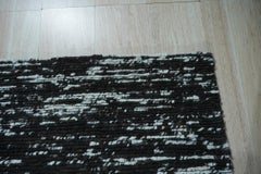 5x8 Fiona Rustic Kilim Black Flatweave Geometric Modern Wool Carpet Rug