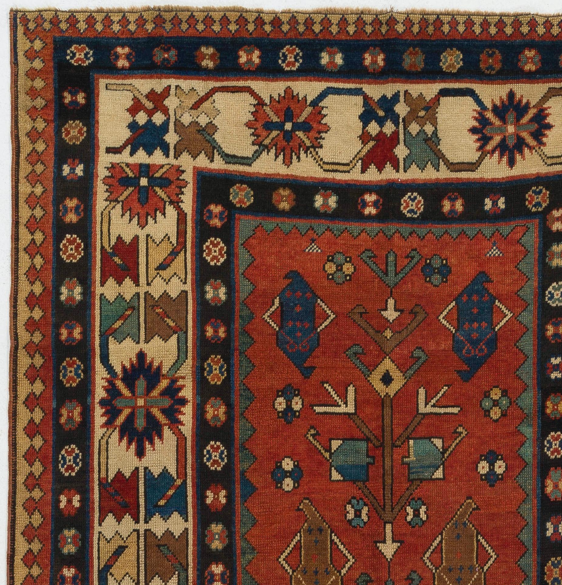 Antique Caucasian Karabagh Rug
Finely hand-knotted with even medium wool pile on wool foundation. Origin good condition. Sturdy and as clean as a brand new rug (deep washed 
Size: 5' x 8'3'' (145 x 250 cm)