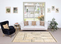 5x8 Ft Hand-knotted Moroccan Style Tulu Rug with Fringe. All Wool. Modern Carpet