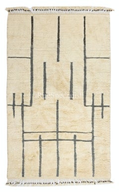 5x8 Ft Hand-knotted Moroccan Style Tulu Rug with Fringe. All Wool. Modern Carpet
