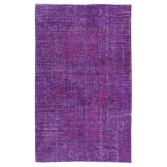 5x8 Ft One-of-a-kind Hand-Made Bohem Purple Floor Rug from Isparta / Turkey