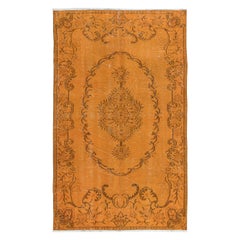 Tappeto turco a mano arancione 5x8 Ft, Tappeto Bohem Eclettico ROOMS