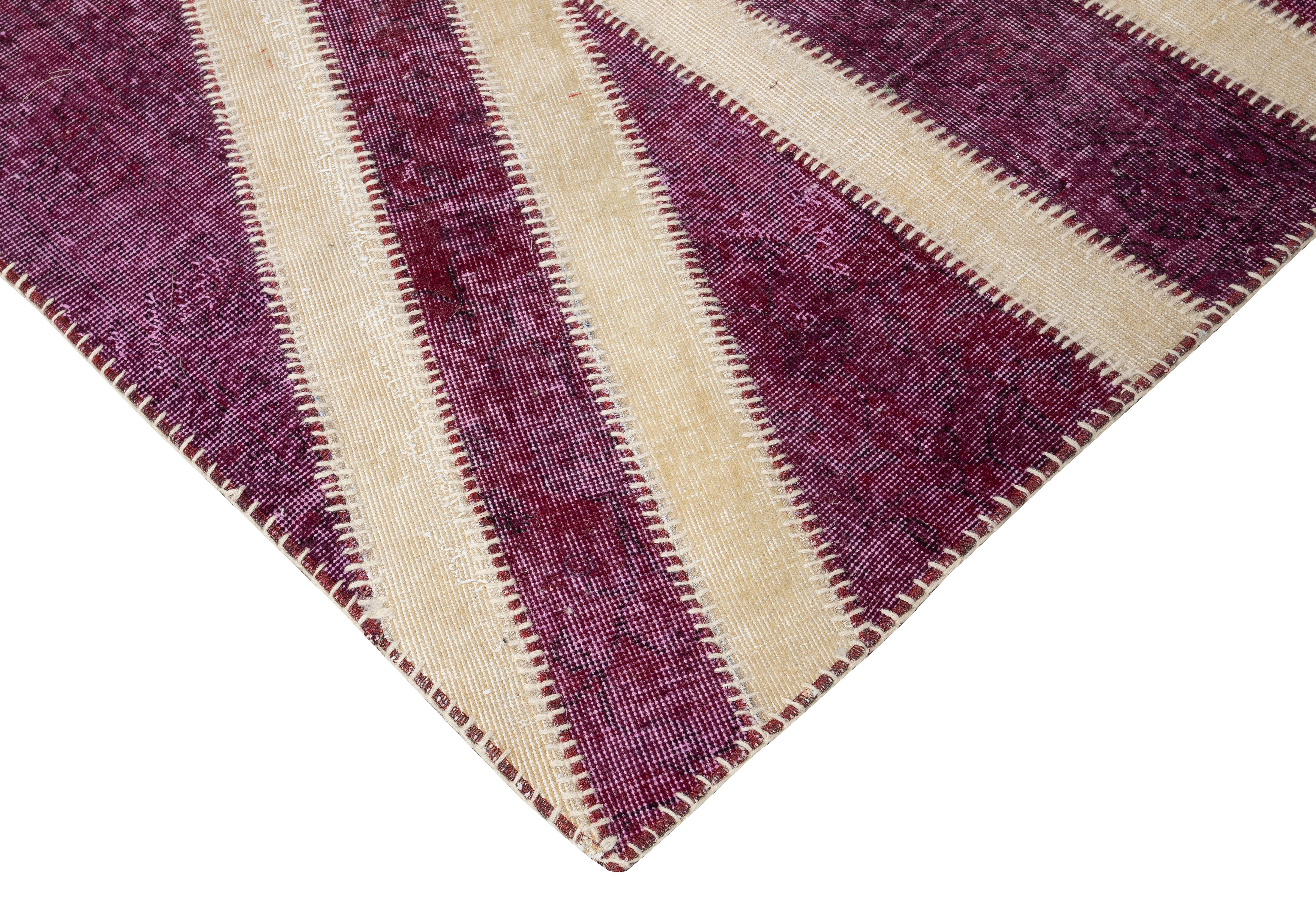 5x8 Ft Rosa Moderner handgefertigter Patchwork-Teppich. British Union Jack Teppich im britischen Flaggendesign (Handgeknüpft) im Angebot