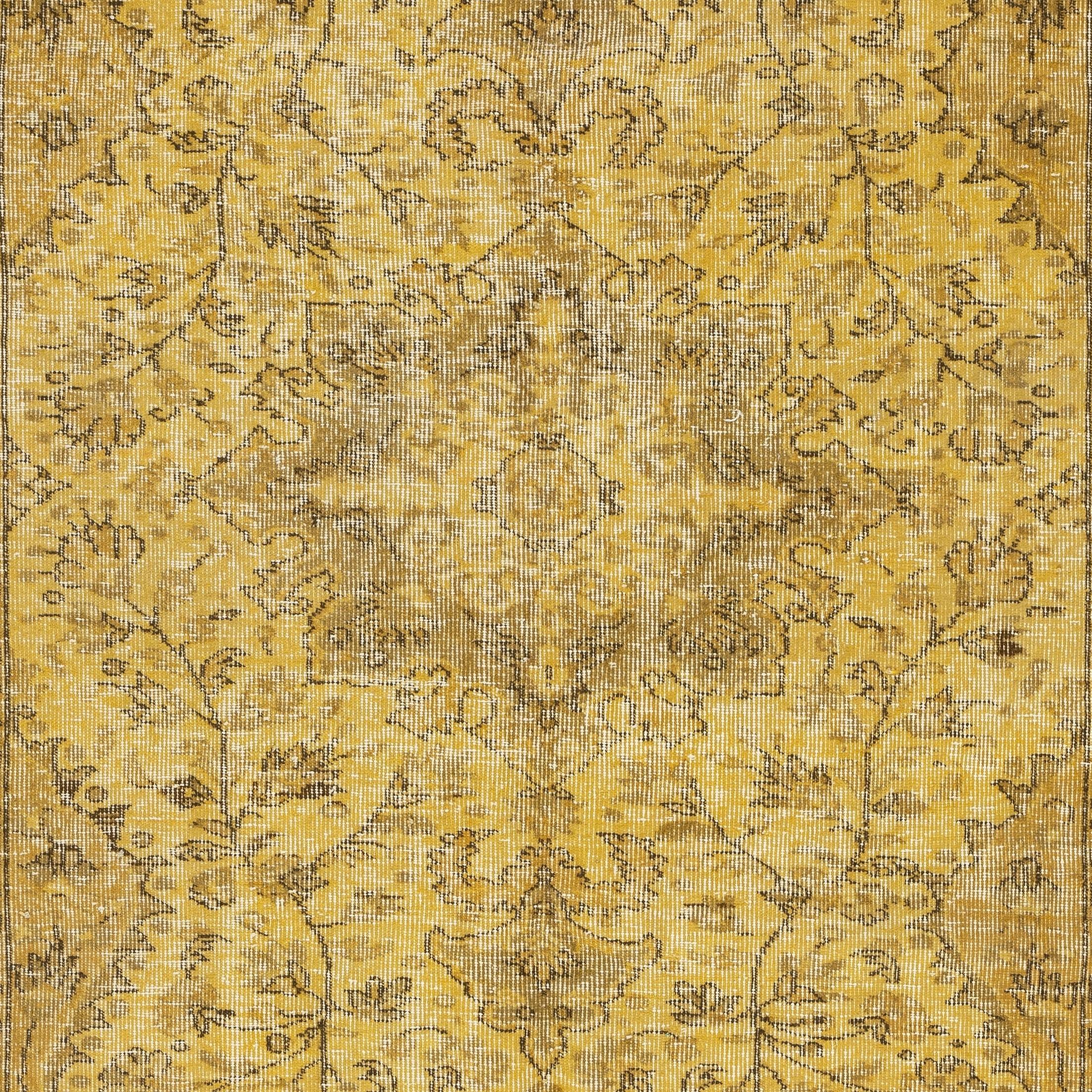 5x8 Ft Vintage handgefertigt Medaillon Design Bereich Teppich in gelb für moderne Innenräume (Türkisch) im Angebot