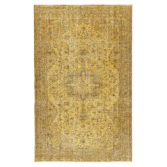 5x8 Ft Vintage handgefertigt Medaillon Design Bereich Teppich in gelb für moderne Innenräume
