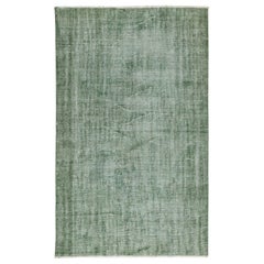 5x8 Ft Vintage Rug Overdyed in Grün für moderne Interieurs. Handgeknüpft in der Türkei