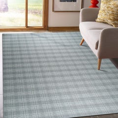 5x8 Gray Flat Weave Wool Subtle Plaid Geometric Modern Carpet Rug