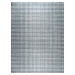 5x8 Gray Flat Weave Wool Subtle Plaid Geometric Modern Carpet Rug