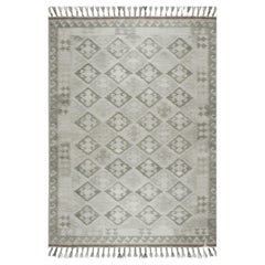 5x8 Gray Hand-Knotted Wool Diamond Repeat Pattern Geometric Modern Carpet Rug