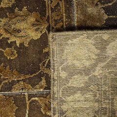 5’x8’ Hand-Knotted Patchwork Wool & Silk Area Rug