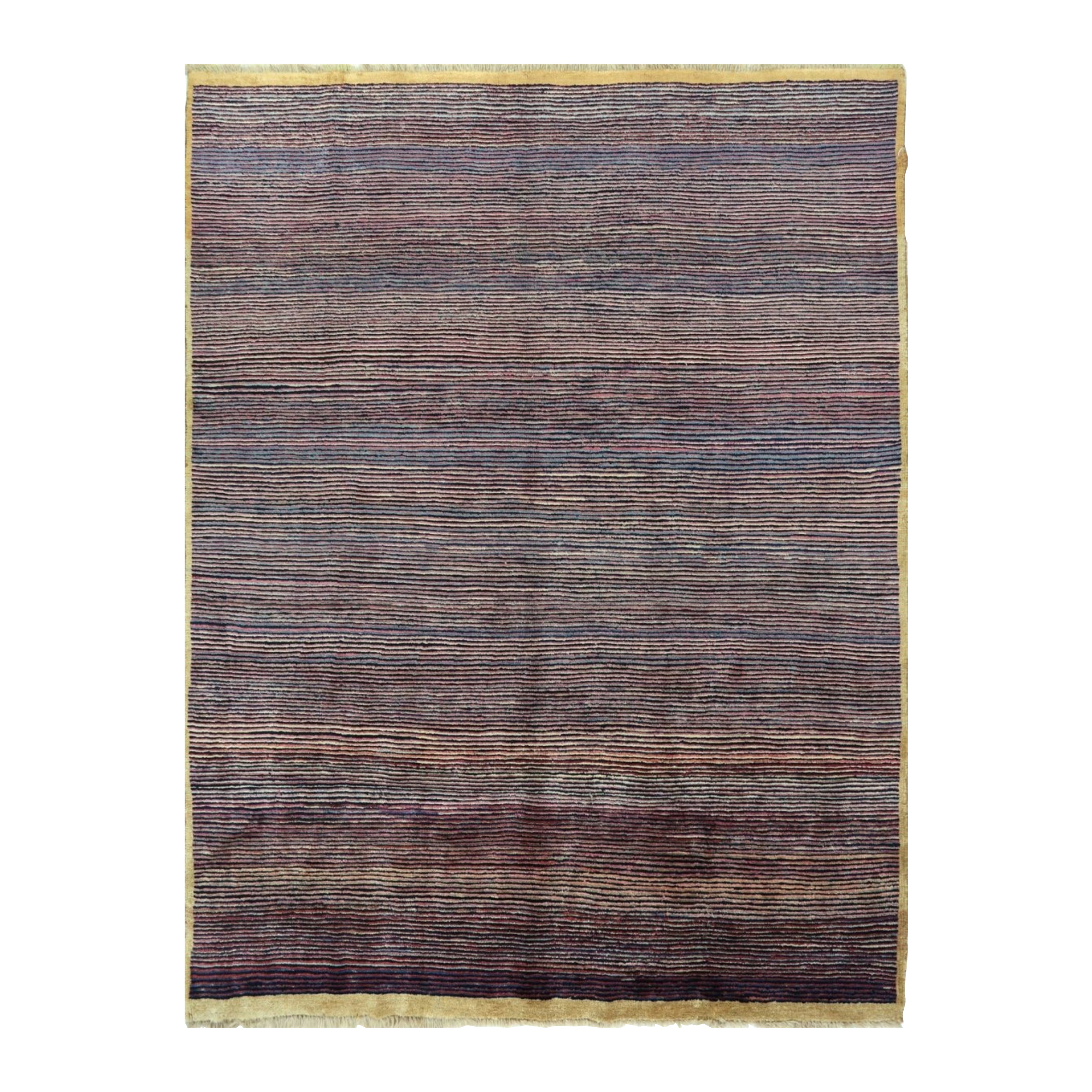 5x8 Hand-Knotted Wool Shiraz Rug, Striped Tribal Design