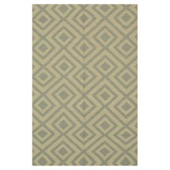 5x8 Ivory Flat Weave Wool Diamond Trellis Pattern Geometric Modern Carpet Rug