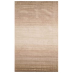 5x8 Marfil Anudada a Mano Lana Ombre Rayas Alfombra Moderna