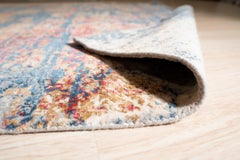 5x8 Ivory Hand-Knotted Wool Viscose Fragmented Floral Abstract Carpet Rug