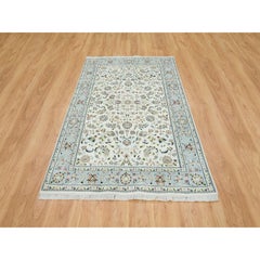 5'x8' Ivory, Nain Design 250 KPSI, Natural Wool Hand Knotted Rug