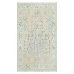 5x8 Muted Peach Tree Of Life Hand Knotted Oushak Rug ( JC - 8810 )