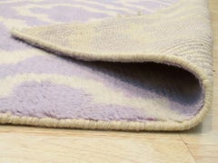 5x8 Purple Hand-Knotted Wool Ogee Lattice Geometric Modern Carpet Rug