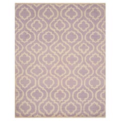 5x8 Purple Hand-Knotted Wool Ogee Lattice Geometric Modern Carpet Rug