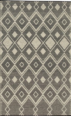 5x8 Scatter Luna Kilim Black Diamond Geometric Modern Handmade Wool Carpet Rug