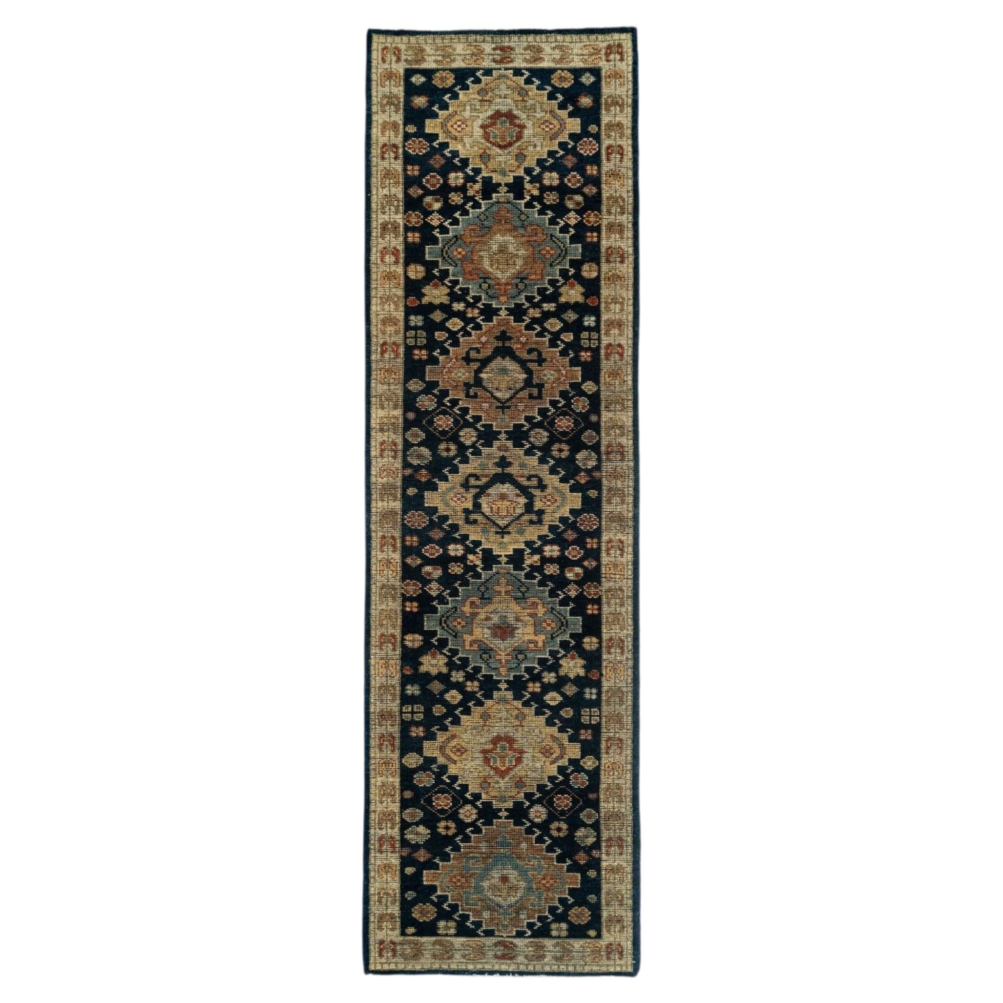 2’9”x10’10” Northwest Tribal Hand-Knotted Wool Runner Rug – Vintage Style