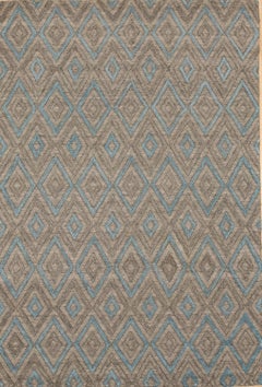 5x8 Timeless Trellis Gray Diamond Contemporary Hand Knotted Wool & Viscose Rug