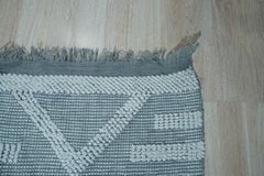 5x8 Vibrierende Iris Grau Tribal Geometrisch Zeitgenössisch Handgefertigt Wollteppich Teppich