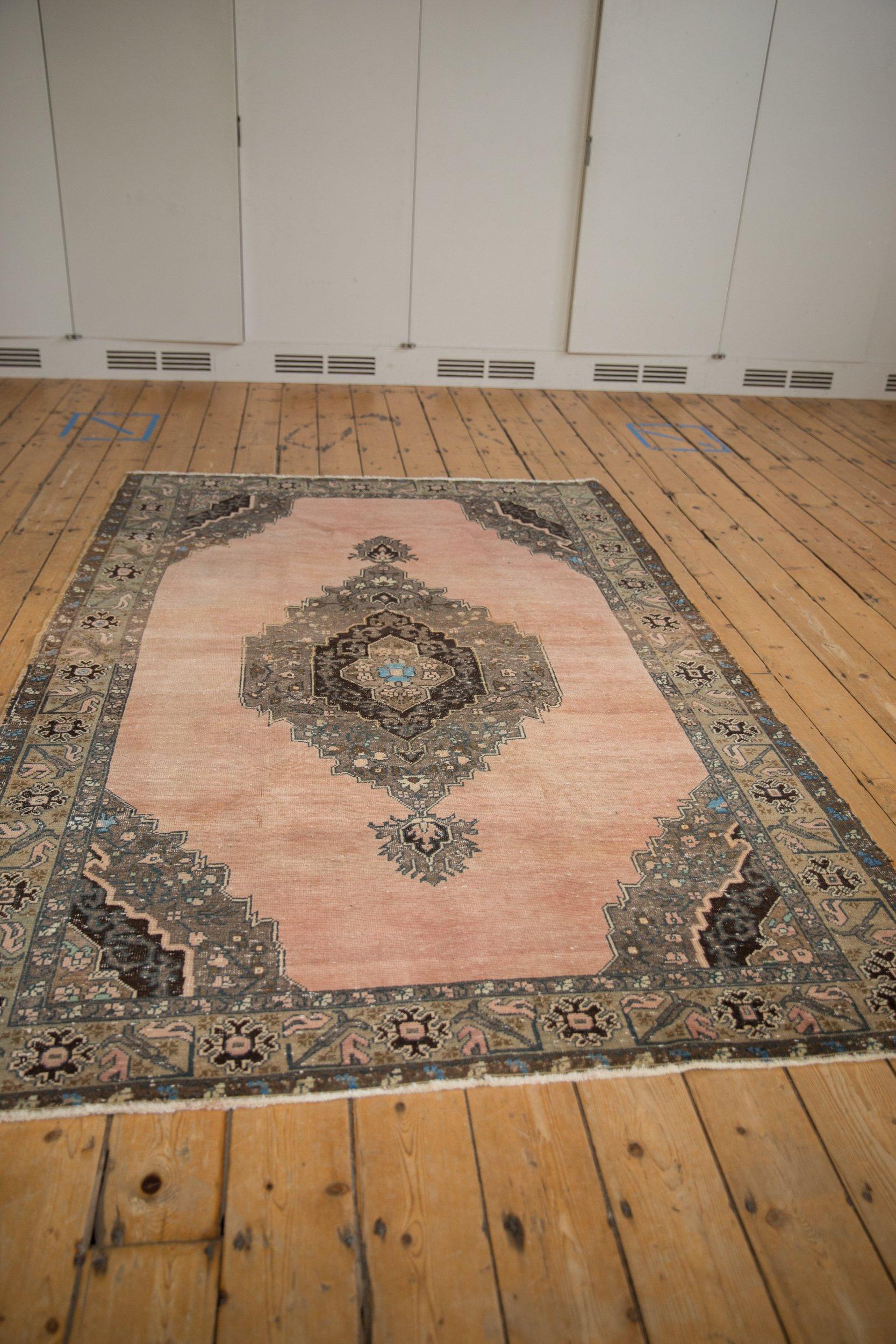 Cotton Vintage Distressed Oushak Carpet For Sale