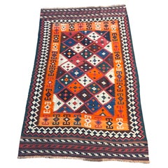 5'x8' Antique Qashqai - Kashkooli - Flatweave Wool Kilim - Vibrant  Colors
